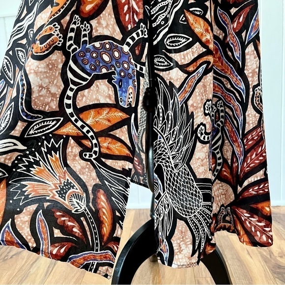 H&M Tribal Print V-Neck Kaftan Dress Size 8 - Picture 7 of 13